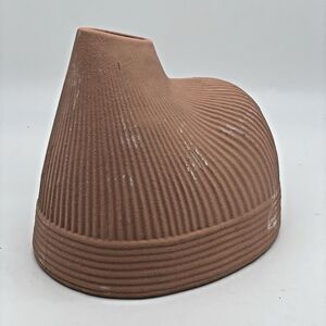 W&S Chamber Style Terra Cotta Bud Vase Medium Size Glazed Inside New Art Deco